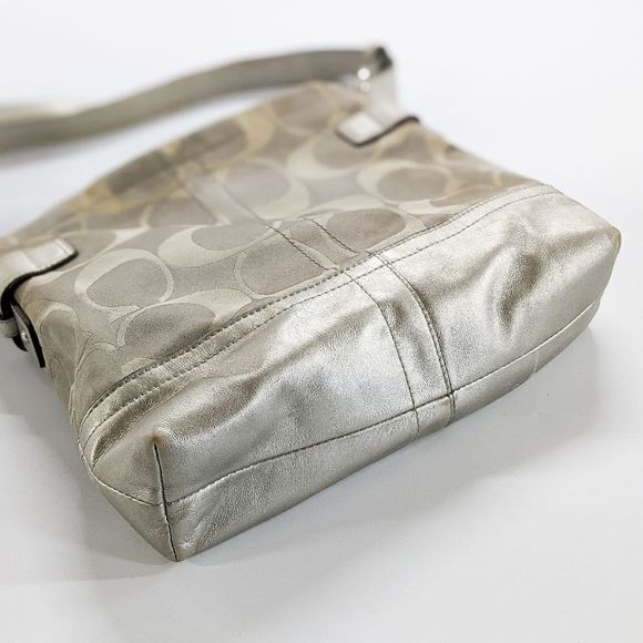 Coach Signature Sateen Duffle Shoulder Bag - Picture 2 of 9
